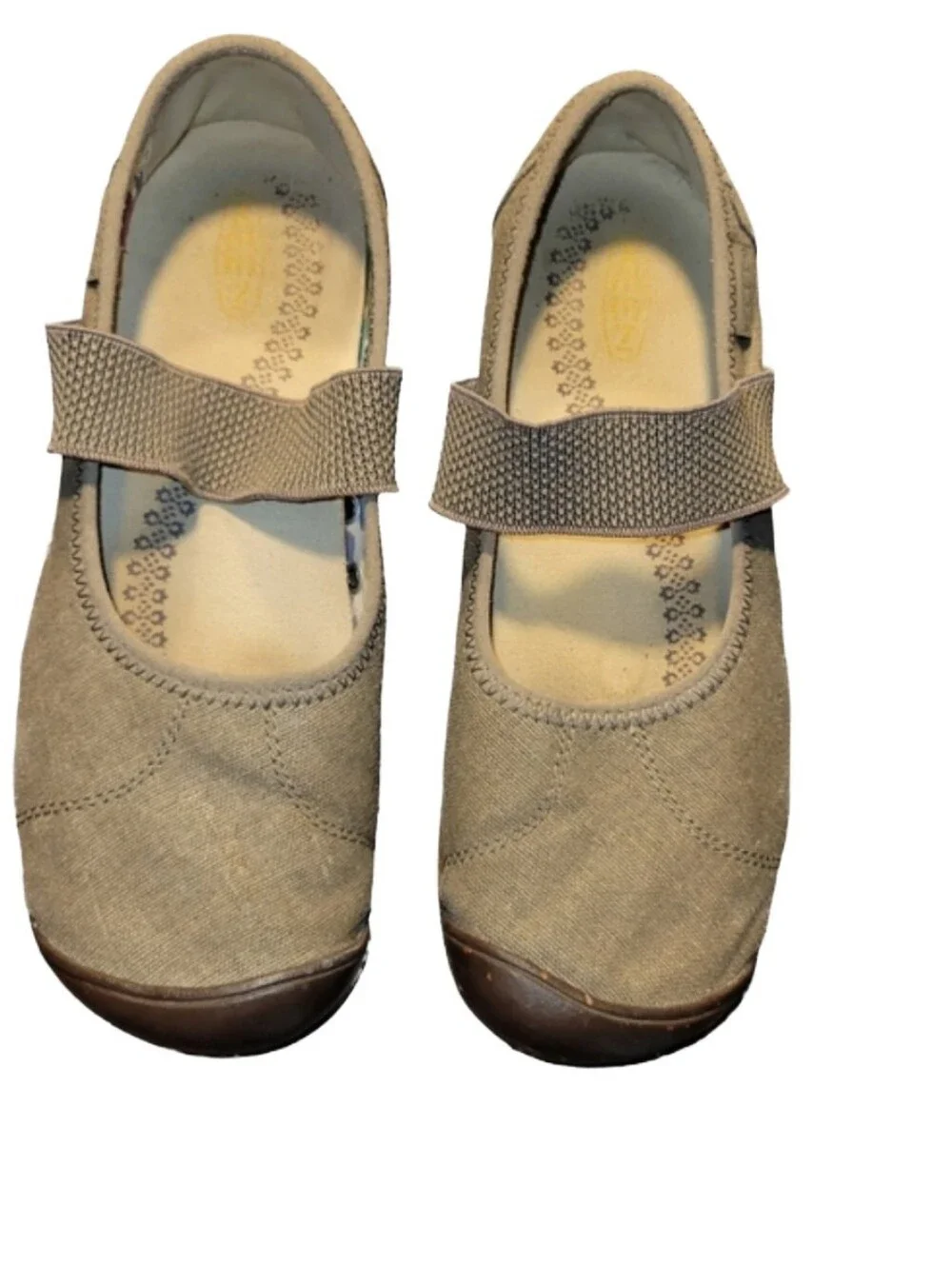 Keen Sienna Canvas Mary Jane Flats  Tan Beige Women's Size 7